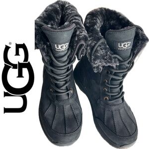 🥾Nearly New ADIRONDACK eVent Waterproof UGG Winter BOOTS BLACK Women’s 6 (EU 37)